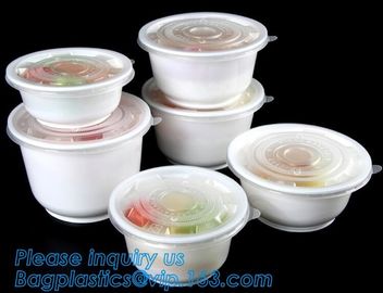 Pp Round disposable cheap high quality plastic bowl with lid,disposable package PP new plastic salad food bowl with seal supplier