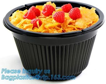 Pp Round disposable cheap high quality plastic bowl with lid,disposable package PP new plastic salad food bowl with seal supplier