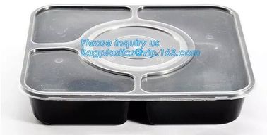 stackable airtight food tray 5 compartments,Professional design plastic sea food container,6 Compartment Food Tray pack supplier