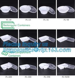 stackable airtight food tray 5 compartments,Professional design plastic sea food container,6 Compartment Food Tray pack supplier