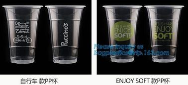 Food grade 12oz 375ml cold drink transparent biodegradebale PET disposable plastic cup/airline plastic drinking cup supplier