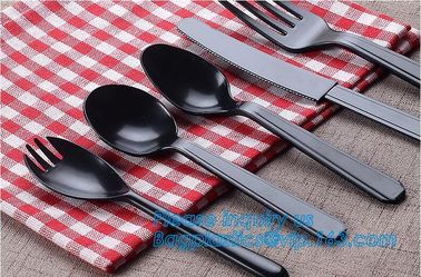 6" PS Disposable Plastic Forks Spoons Knives Western Cultery Sets in Restaurants and Kitchens 48 pcs pink plastic cutler supplier