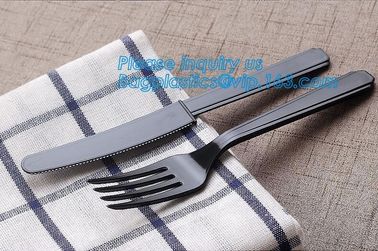 6" PS Disposable Plastic Forks Spoons Knives Western Cultery Sets in Restaurants and Kitchens 48 pcs pink plastic cutler supplier