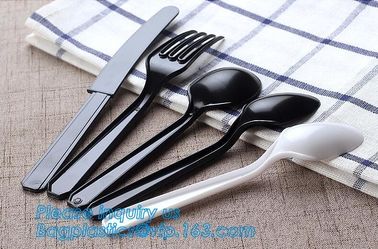 6" PS Disposable Plastic Forks Spoons Knives Western Cultery Sets in Restaurants and Kitchens 48 pcs pink plastic cutler supplier