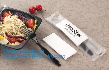 7in1 FDA Aviation Heavyweight Disposable Clear Plastic Camping Cutlery Set with Napkin,Fork Spoon Knife Fork Set For Fla supplier