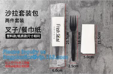 7in1 FDA Aviation Heavyweight Disposable Clear Plastic Camping Cutlery Set with Napkin,Fork Spoon Knife Fork Set For Fla supplier