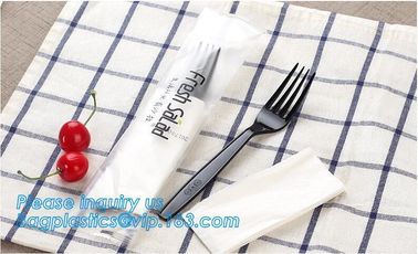 7in1 FDA Aviation Heavyweight Disposable Clear Plastic Camping Cutlery Set with Napkin,Fork Spoon Knife Fork Set For Fla supplier