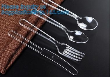 Disposable Flatware Set-Heavyweight Plastic Cutlery 100 Forks, 100 Spoons, 100 Knives,PP Disposable Plastic Cutlery ps supplier