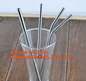 Diameter 6 mm 215 mm long stainless steel straw in bulk package,Stainless Steel Drinking Straws with Premium Aluminum Ca supplier