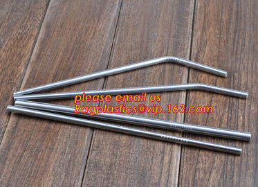 Diameter 6 mm 215 mm long stainless steel straw in bulk package,Stainless Steel Drinking Straws with Premium Aluminum Ca supplier