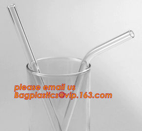 FDA Glass Drinking Straw,Amazon top seller reusable clear glass straws and colored straw glass,Borosilicate Bent Color G supplier