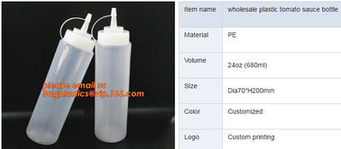 FDA Food Grade 8oz Empty Custom LDPE Plastic Ketchup Squeeze Bottle with Scale for Syrup, Sauce, Ketchup, BBQ Sauce, Con supplier