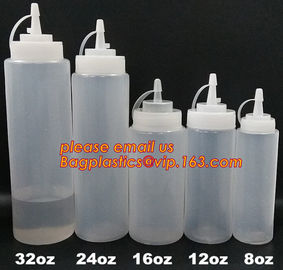 FDA Food Grade 8oz Empty Custom LDPE Plastic Ketchup Squeeze Bottle with Scale for Syrup, Sauce, Ketchup, BBQ Sauce, Con supplier