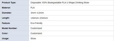 Individual Packed 100% Biodegradable Non Plastic Drinking Straw PLA Straw,5mm flexible Biodegradable PLA Drinking Straws supplier