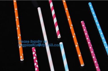 Custom printed colors polka dot striped paper straw,Biodegradable Eco Friendly No-dye Brown Natural Kraft Paper Straw supplier