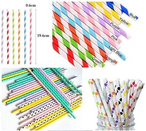 Custom printed colors polka dot striped paper straw,Biodegradable Eco Friendly No-dye Brown Natural Kraft Paper Straw supplier