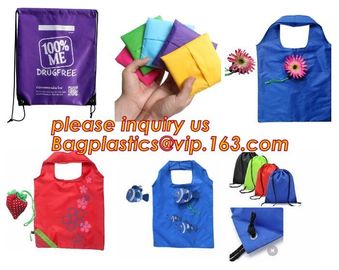 Cheap Cute Reusable Bags bolsas ecologicas plegables Printing Foldable Polyester Drawstring Shopping Bags bagplastics ba supplier