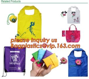 Cheap Cute Reusable Bags bolsas ecologicas plegables Printing Foldable Polyester Drawstring Shopping Bags bagplastics ba supplier