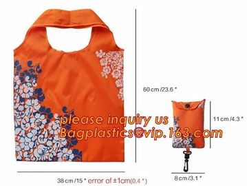 China Factory Custom Grocery Use Polyester T-Shirt Reusable Folding Shopping Bag With Pocket,recyclable PP non woven fol supplier