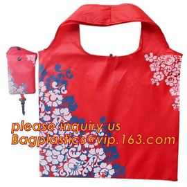 China Factory Custom Grocery Use Polyester T-Shirt Reusable Folding Shopping Bag With Pocket,recyclable PP non woven fol supplier