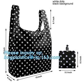 190T polyester animal folding reusable shopping bag with small pouch,Eco friendly folding polyester foldable reusable sh supplier