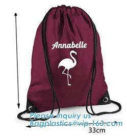 Polyester fabric drawstring bag /advertising pull rope backpack cloth bag /nylon shoulder pocket customization BAGEASE supplier