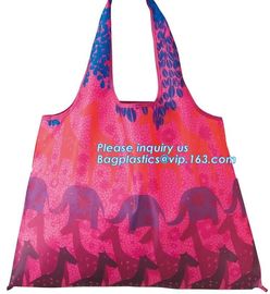 Custom heat sublimation reusable green polyester grocery fold tote bag foldable shopping bag,Drawstring Backpack/Promoti supplier