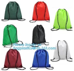 New recycled pp woven bag custom foldable polyester shopping bags,Hot Sales Gym Bag Drawstring 210d Polyester Drawstring supplier