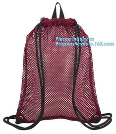 drawstring backpack kids mesh backpack manufacturer mesh net gift backpack,polyester drawstring outdoor cycling backpack supplier