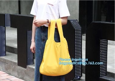 Printing acceptable Nylon Polyester foldable shopping bag,factory price foldable polyester tote eco friendly shopping ba supplier