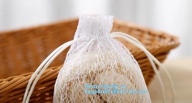 china factory promotional white cotton nylon mesh drawstring raschel bag for dry fruit storage, nylon mesh bags, bagease supplier