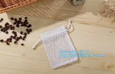 china factory promotional white cotton nylon mesh drawstring raschel bag for dry fruit storage, nylon mesh bags, bagease supplier