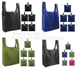 Supermarket Cheap Recyclable Polyester Reusable Foldable Shopping Bag,Value Friendly Reusable Polyester Foldable Shoppin supplier