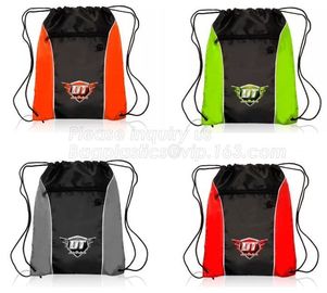 promotional Gym drawstring backpack tip quality polyester, backpack,sport resistant backpack bag,string closure shoe bag supplier