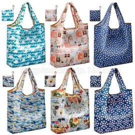 ECO Friendly nylon foldable reusable grocery bag 5 cute designs folding shopping tote bag fits in pocket bagease package supplier