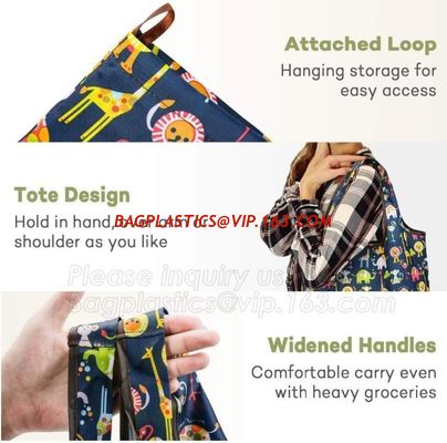 ECO Friendly nylon grocery shopping bag, tote bag shape with chic pattern,fold up for easy storage,widened handles, boat supplier