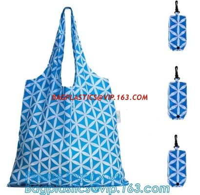 Poly Folding Foldable Grocery Bag, Custom Nylon Reusable Foldable Shopping Bag,420D Polyester Gymsack Varsity Bag packag supplier