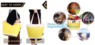 promotional 16 cans insulated cooler tote bag outdoor picnic lunch freezable bag for camping beach travel bags, bagplast supplier