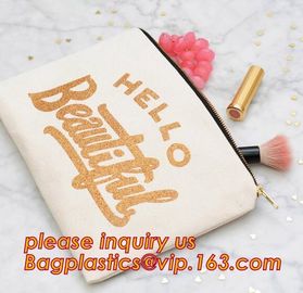 Custom printed fashion make up cosmetic cotton canvas zipper pouch bag,Zipper Canvas Pouch Customized Logo Printed Cotto supplier