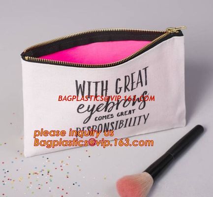 Small packing Use small cotton canvas make up bag,Custom Factory design personalized organic cotton make up bag bagease supplier