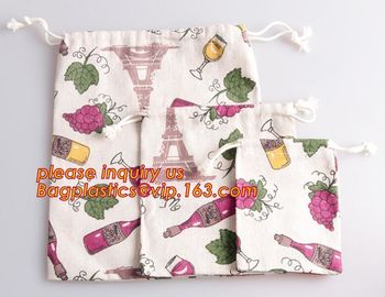 Small Boutiques Packaging Christmas Canvas Cotton Drawstring Bag For Gift,Market String Net Bag Kitchen Fruits Vegetable supplier