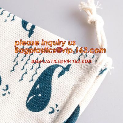 Wholesale Custom logo printed small 100% organic cotton muslin drawstring gift jewelry bag for sale,Personalized Colorfu supplier