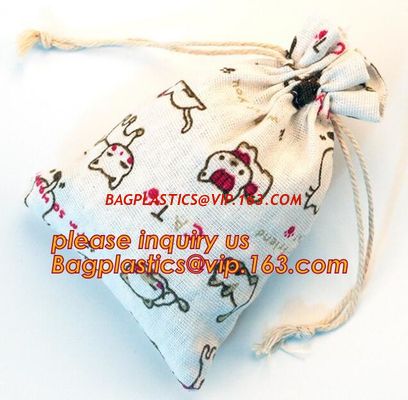 Wholesale Custom logo printed small 100% organic cotton muslin drawstring gift jewelry bag for sale,Personalized Colorfu supplier