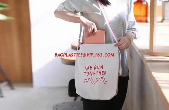 Fashionable Promotional White Cotton Cloth Handled Shopping Bag,Eco reusable custom promotional cotton canvas food pouch supplier