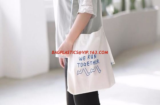 Fashionable Promotional White Cotton Cloth Handled Shopping Bag,Eco reusable custom promotional cotton canvas food pouch supplier