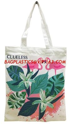 Promotional eco friendly natural handled cotton shopping tote bag,12oz Cheap wholesale fashion canvas rope handle beach supplier