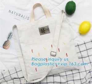 Wholesale white color letters series printing rough rope handle cotton canvas fabric foldable tote shopping bag bagplast supplier