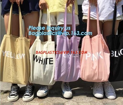 Handed long handle heavy duty cotton canvas tote bag,eco-friendly fashion custom logo market duffle white organic cotton supplier