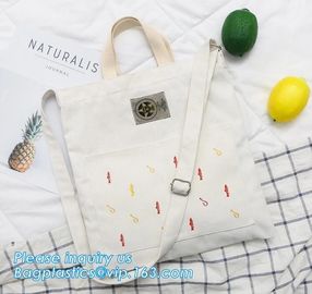 Eco-friendly durable handles Standard size cotton promotional tote shopping bag for Custom printing,Contrast Handles Nat supplier