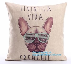 Wholesale creative double sided printing cheap cushions geometric deer custom cushion cover 50x50,applique work cushion supplier